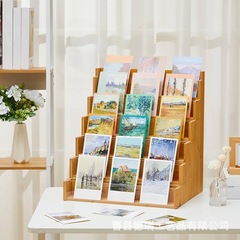 木製アクリルシール展示棚グリーティングカード5階展示棚小売写真カード棚デスクトップ実木棚