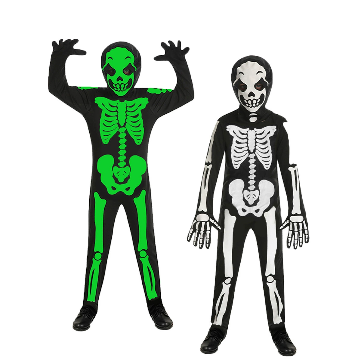 Хэллоуин детский косплей светящийся скелет призрак кости ролевая игра костюм призрачный костюм костюм костюма для вечеринки