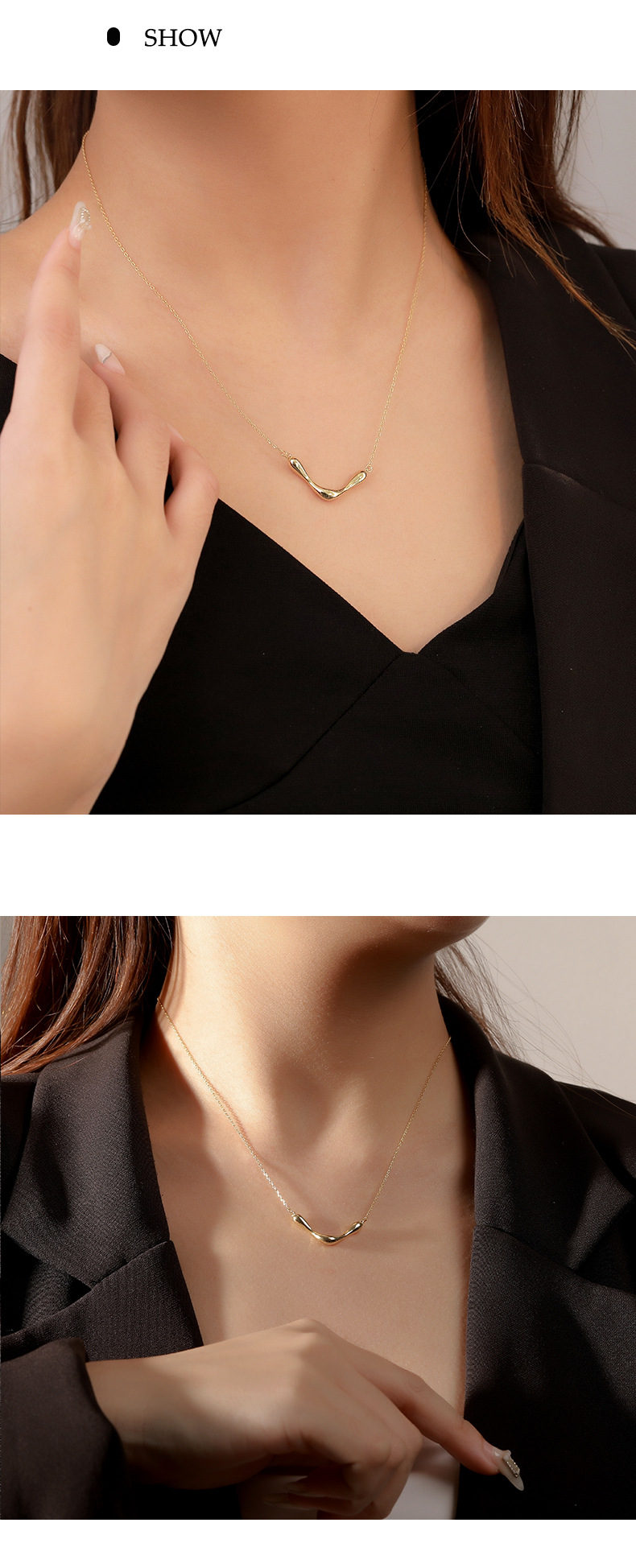 5g Weight Necklace Classification 925 Sterling Silver Cable Chain Plating V Shape Necklace