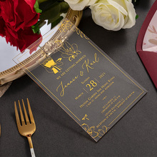 亚克力邀请函生日婚礼结婚公司商务活动邀请卡菜单请帖纪念卡制作
