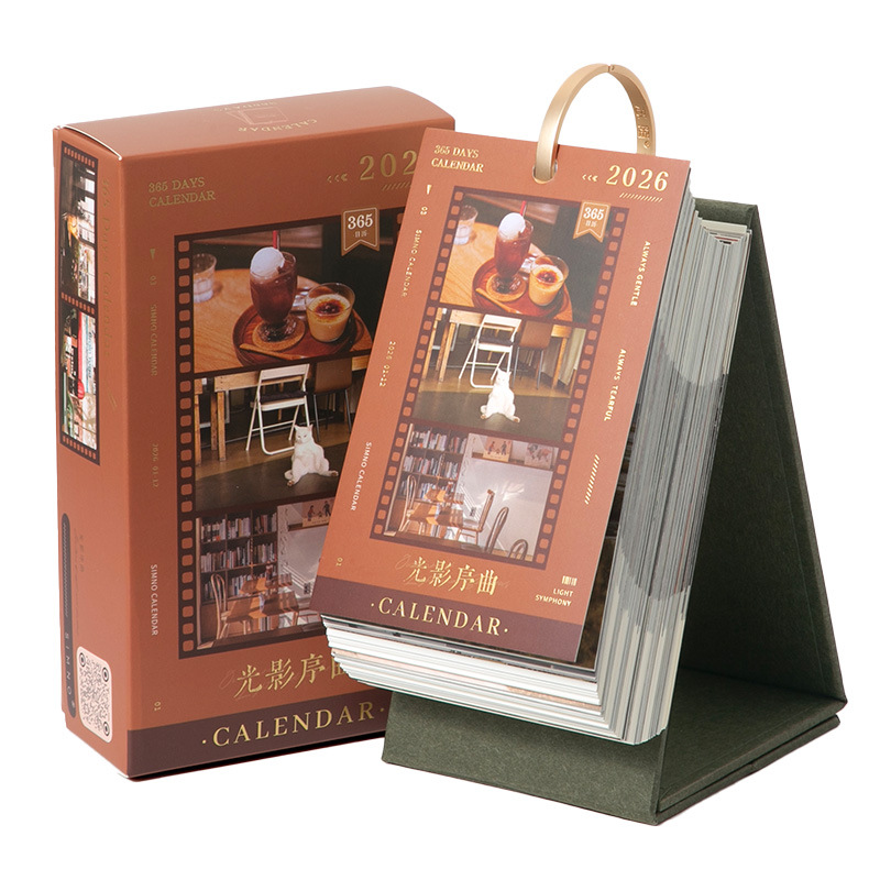 Xinmo 2026 · Calendario de 365 días Calendario de decoración de escritorio de estilo simple Plan de oficina Calendario de escritorio básico de negocios