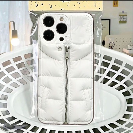 Down Jacket-Style Phone Case Suitable for Apple 17 Promax/16, iPhone 14/13/15/11, Anti-Drop, Full Coverage 78P