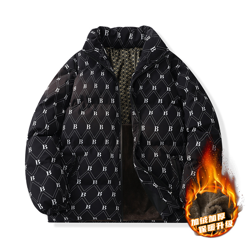 Men's new autumn and winter collection: stylish and trendy casual cotton jacket with a stand-up collar, extra padding, and a versatile design