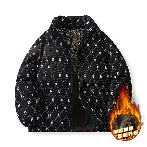 Men's new autumn and winter collection: stylish and trendy casual cotton jacket with a stand-up collar, extra padding, and a versatile design