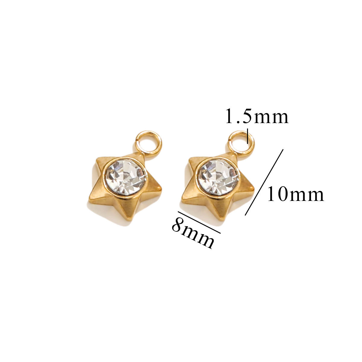 ステンレスのダイヤモンドのペンダントの白いダイヤモンドのジルコンの愛の星の梅の花の小さいペンダントのDIYネックレスのイヤリングのアクセサリーの部品