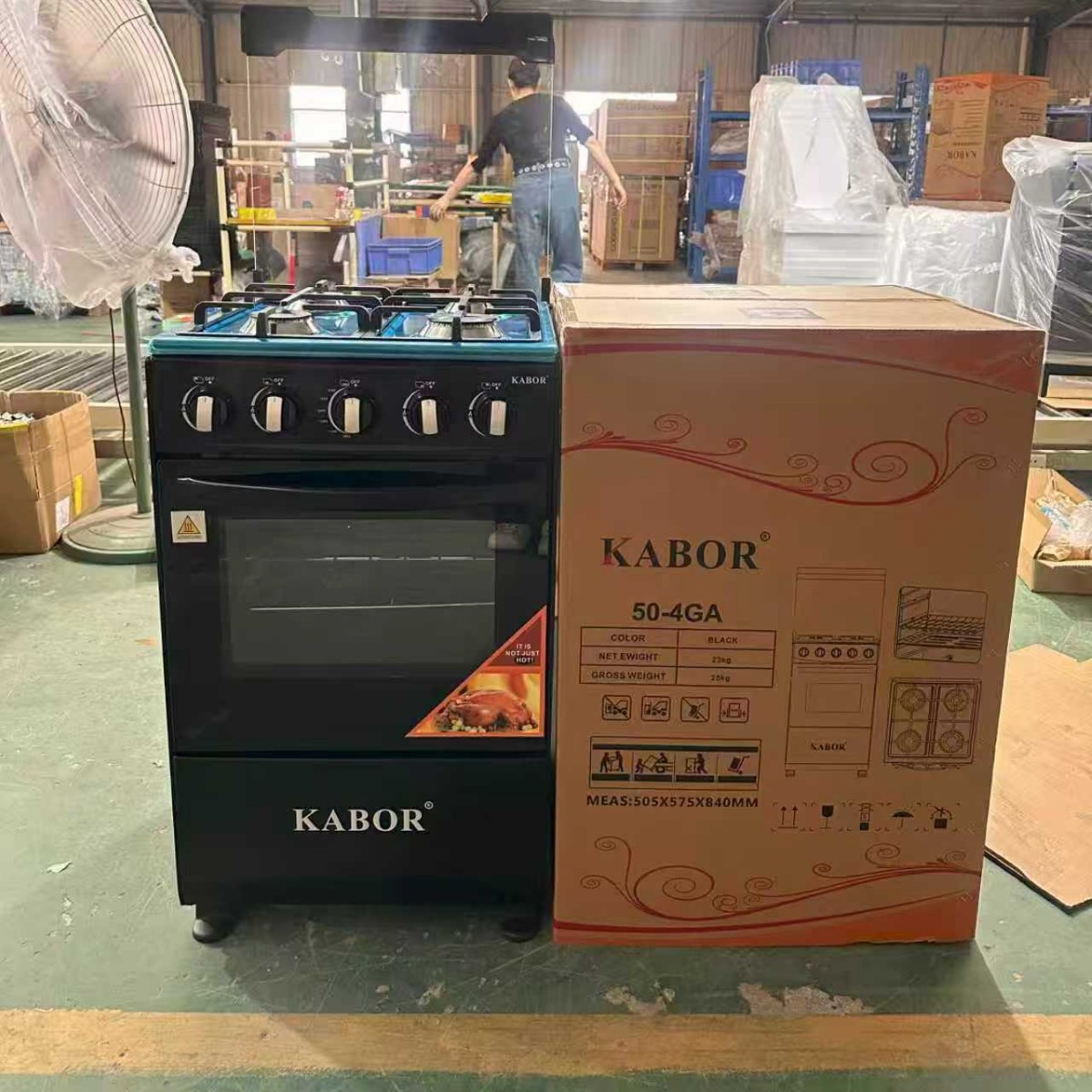 KABOR 4-in-1 통합 가스 오븐 직립형 가스레인지 전자 점화