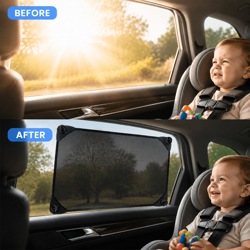 Cross-border adjustable car sunshade sunscreen heat insulation window sunshade children sunshade office light shield