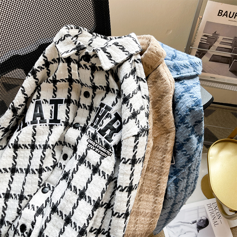 Men's Checkered Jacket Loose Fit Versatile Casual Shirt Coat_voghion.com