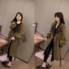风衣女中长款2025春秋新款大衣时尚气质百搭休闲外套氨纶