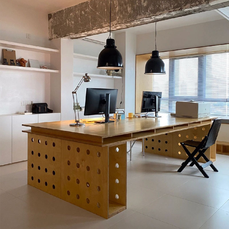 All-Birch Marine Board Office Desk Dining Table Internet Celebrity Simple Modern Negotiation Multi-Station Large Office Desk