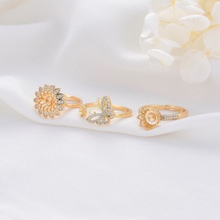 diy��ָ�U�ջ��л�ñ�~�14K��������ʯ�����Ƕ������ָ