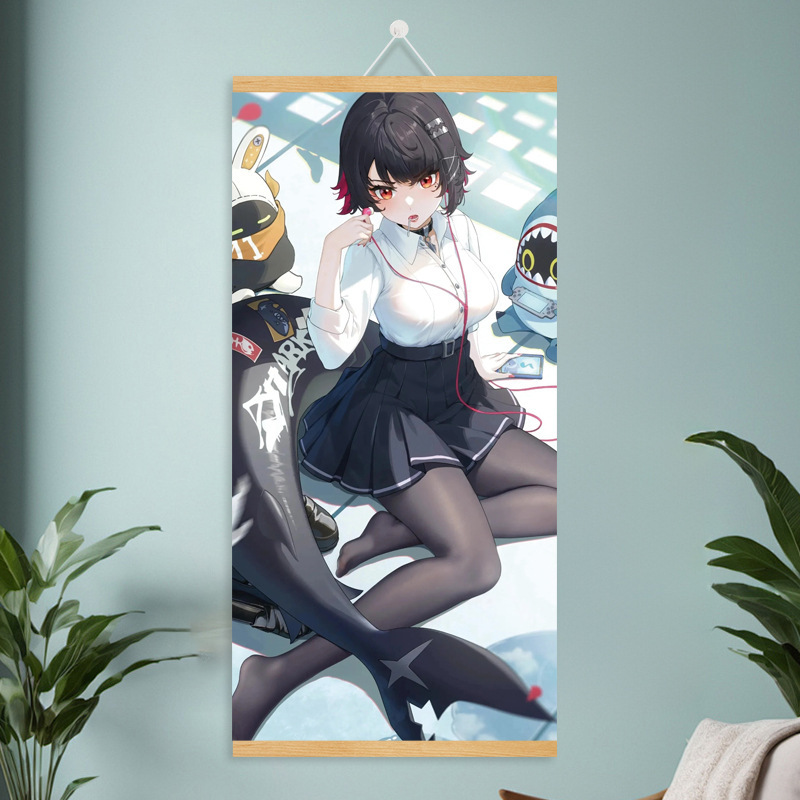 漫画コミック甘くてかわいい女の子ポスター工場ドロップシッピング無垢材スクロール吊り絵画越境電子商取引 Xiyin|undefined