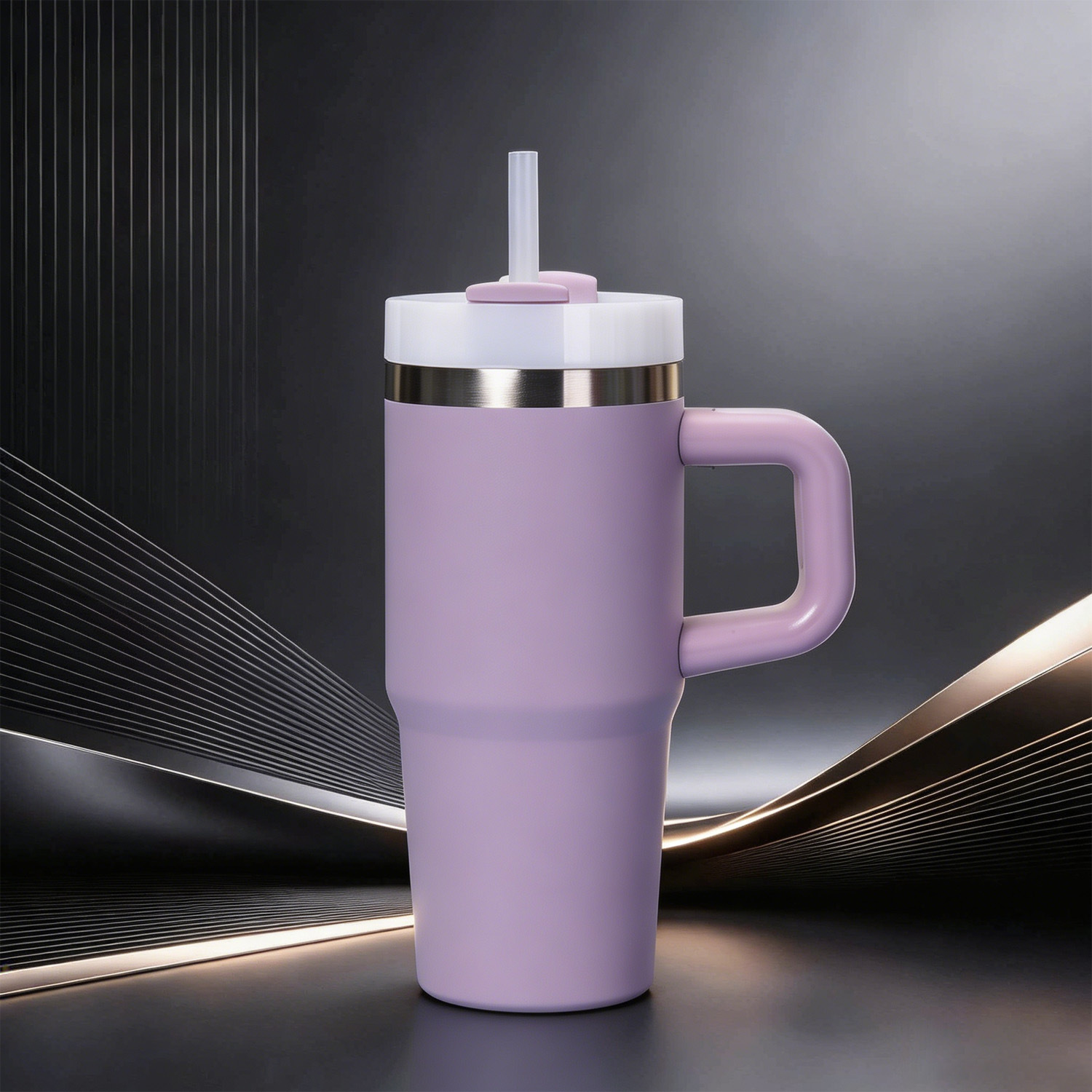 Amazon 14oz304 taza de acero inoxidable taza de aislamiento frío taza de hielo de oficina portable taza de paja