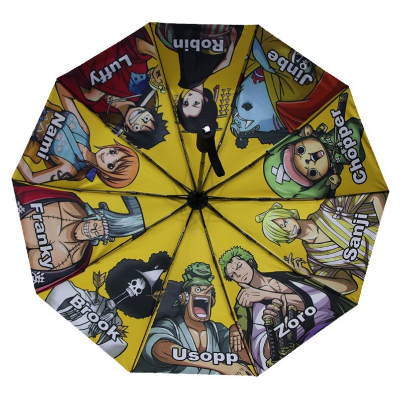 Marca de moda una pieza paraguas caja genuina conjunta nombre 10 hueso automático mar Rey Sol paraguas mujer negro pegamento sol paraguas