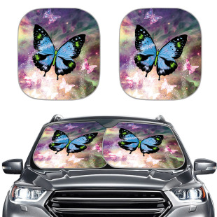 Yang two pieces of car supplies printed car butterfly board shading block car Amazon color car sun visor span