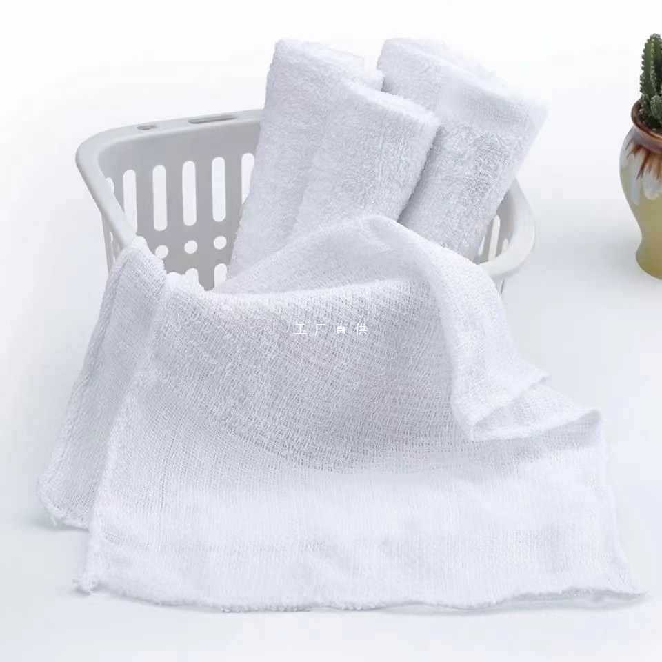 2TCU薄透白毛巾一次性洗浴足疗厨房清洁抹布吸油吸水不掉毛擦机布