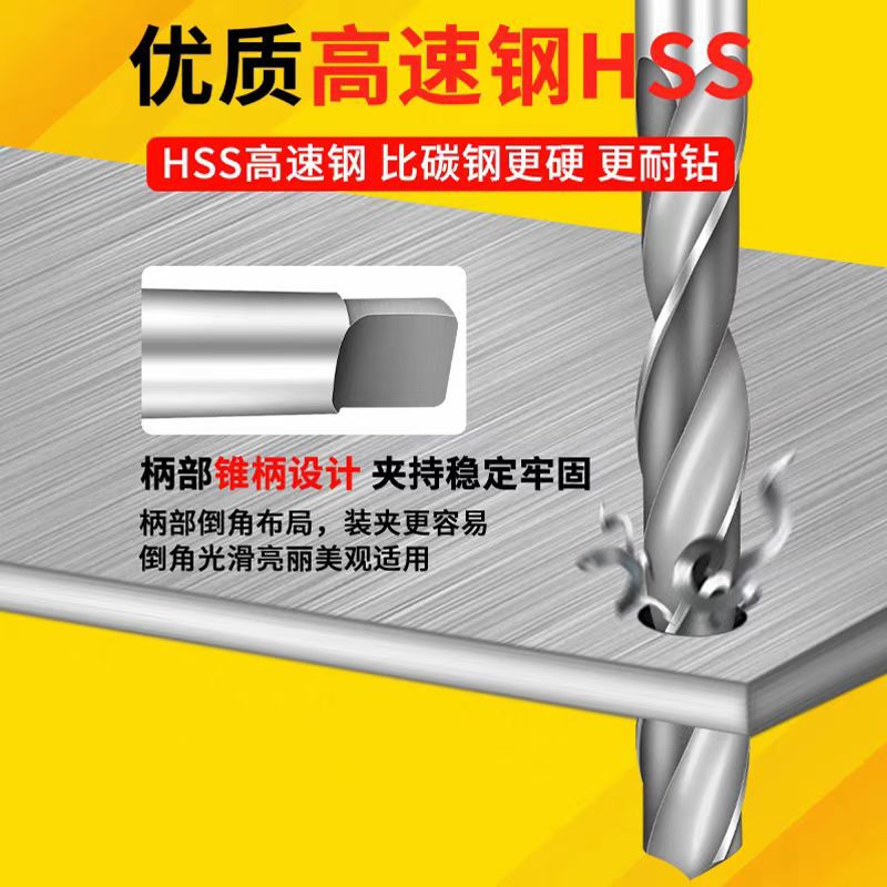 taladro cónico HSS4341 taladro cónico de acero de alta velocidad estándar taladro torcido de 10 - 70 mm taladro eléctrico alargado