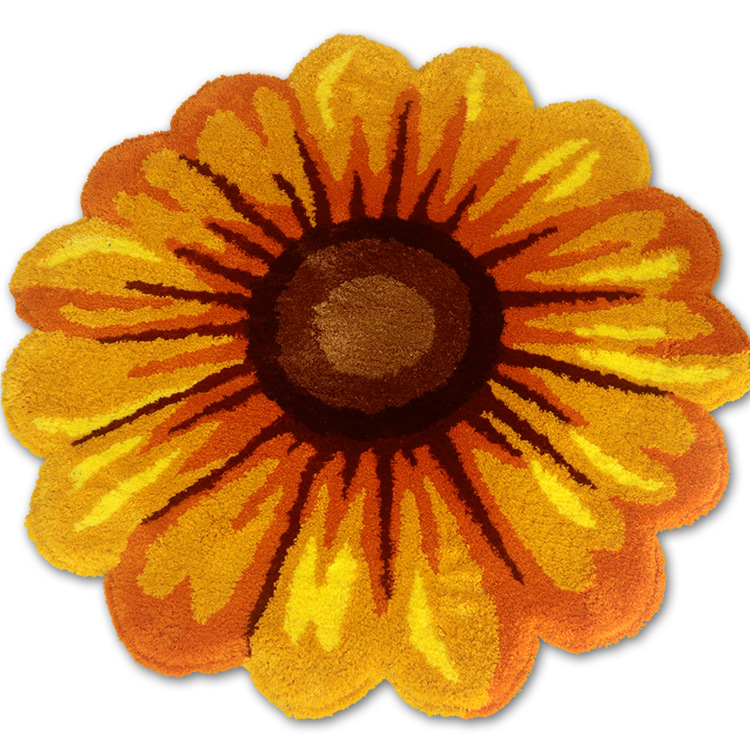 Felpa redonda simple crisantemo sala de estar pastoral fresca alfombra del hogar mecedora mesa de café sala de bodas chica estera de noche