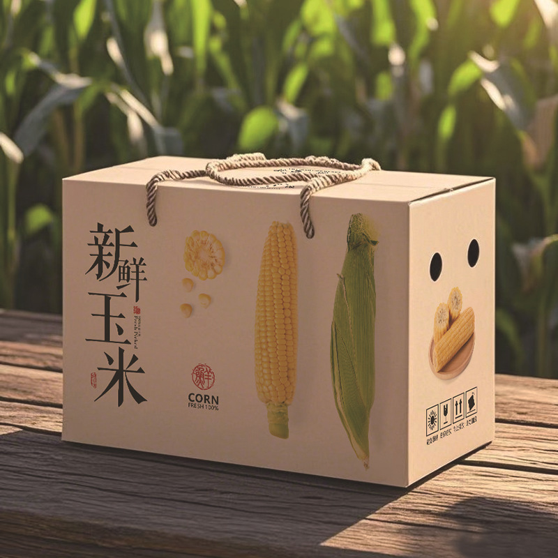 水果玉米包装盒批发玉米包装箱玉米礼盒空盒5/10斤玉米礼盒包装盒