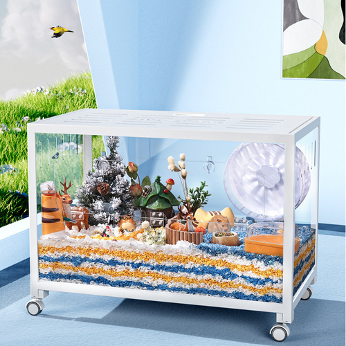 Buka Star 80 base 100 base Rubik's cube metal hamster cage wholesale acrylic transparent extra large luxury villa landscaping