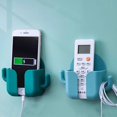 携帯電話充電収納ボックスブラケットリモコン壁掛け収納ラックペーストパンチフリーラックベッドサイド多機能