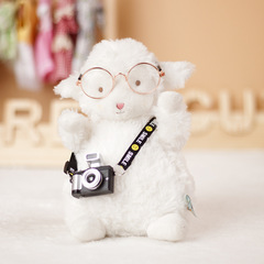Lamby Bear Accessory Glasses Camera Set Graduation Season Small Sitting Lamb Plush Toy Clothes 17cm College Style