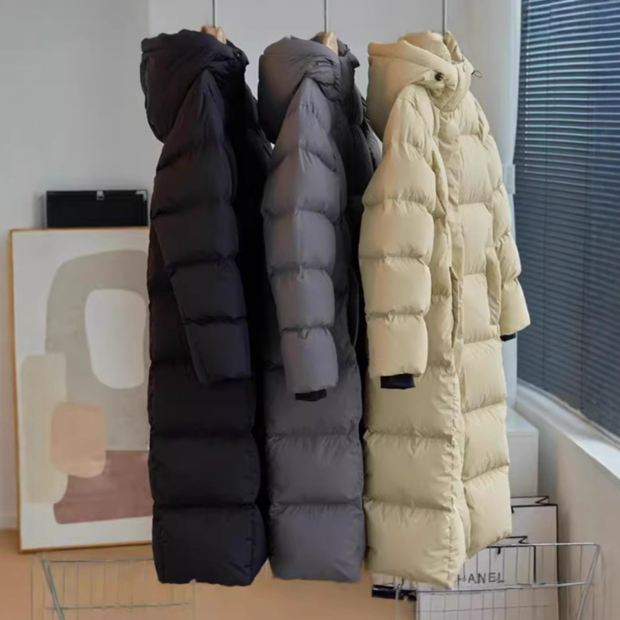 고급 95% 오리털 극한 추위용 롱 다운 재킷 여성용 2025 겨울 신상 패션 두꺼운 대형 이불 야외용 무릎 위 길이 코트
