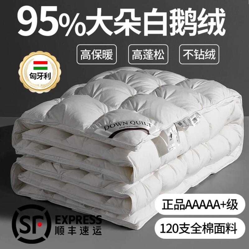 Hungarian down Quilt Genuine Class a 95 White Goose down Quilt Core Pure Cotton Winter Quilt Goose down Quilt White Goose down 5A Grade 100 Goose