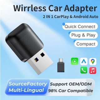 跨境无线carplay盒子二合1Auto车机智能互联车载车用二合一