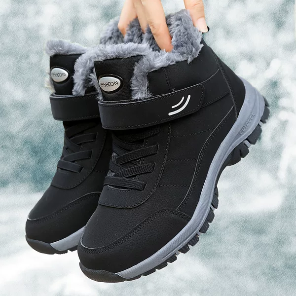 Cross-Border Velvet Men's and Women's Shoes, Autumn and Winter Rubber Soles, Non-Slip Warm Cotton Shoes, Snow Boots, Winter Sports Shoes, Sizes 35-48