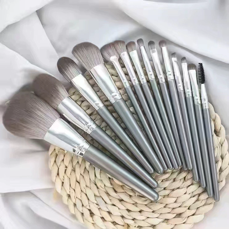 Makeup Brush Set, 14-Piece Soft Face Brushes for Beginners, PU case, Full Kit