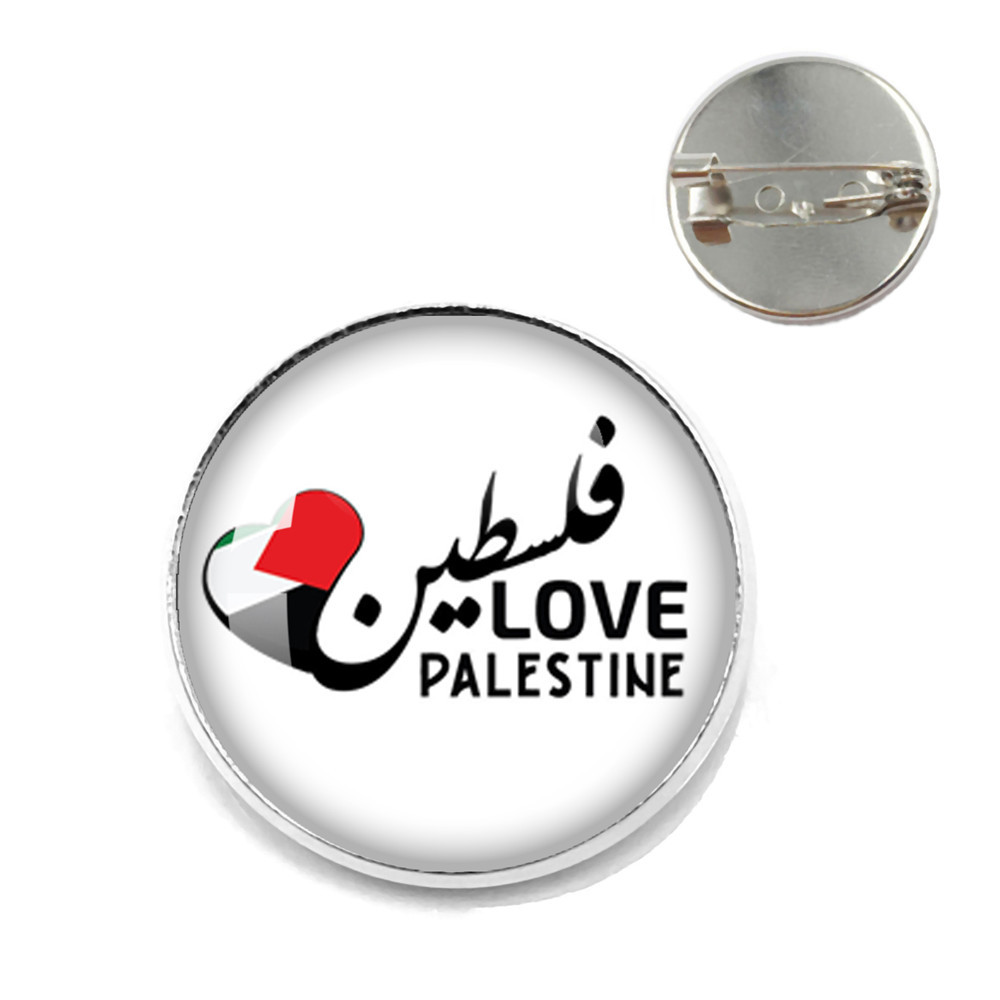 Transfronterizo pin bandera palestina vidrio personalidad arte insignia broche accesorios hombres mujeres broche