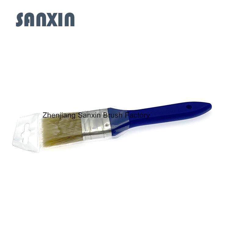 工厂供应南美哥伦比亚市场1.5寸猪鬃刷蓝色塑料柄油漆刷