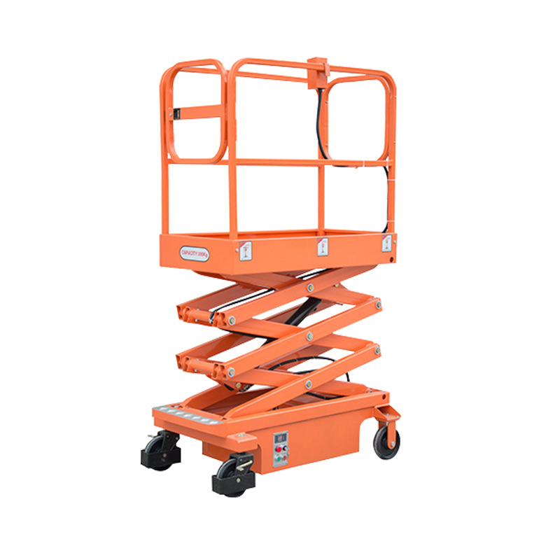 Plataforma elevadora de tijera Vehículo de trabajo aéreo Vehículo de escalada hidráulica móvil 3 M pequeño elevador semieléctrico