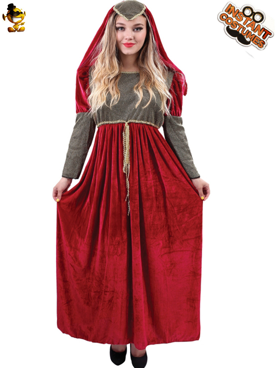 Halloween Adulto vintage princesa medieval falda larga fiesta de mascarada actuación en el escenario traje transfronterizo