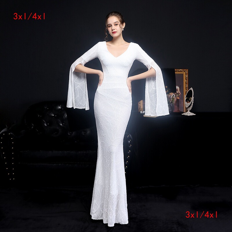 18576-S# Long Sequins Super Fat Size Plus Size Fat Size Fat Beauty Dress Banquet Evening Dress 18576-S# Long Sequins Super Fat Size Plus Size Fat Size Fat Beauty Dress Banquet Evening Dress