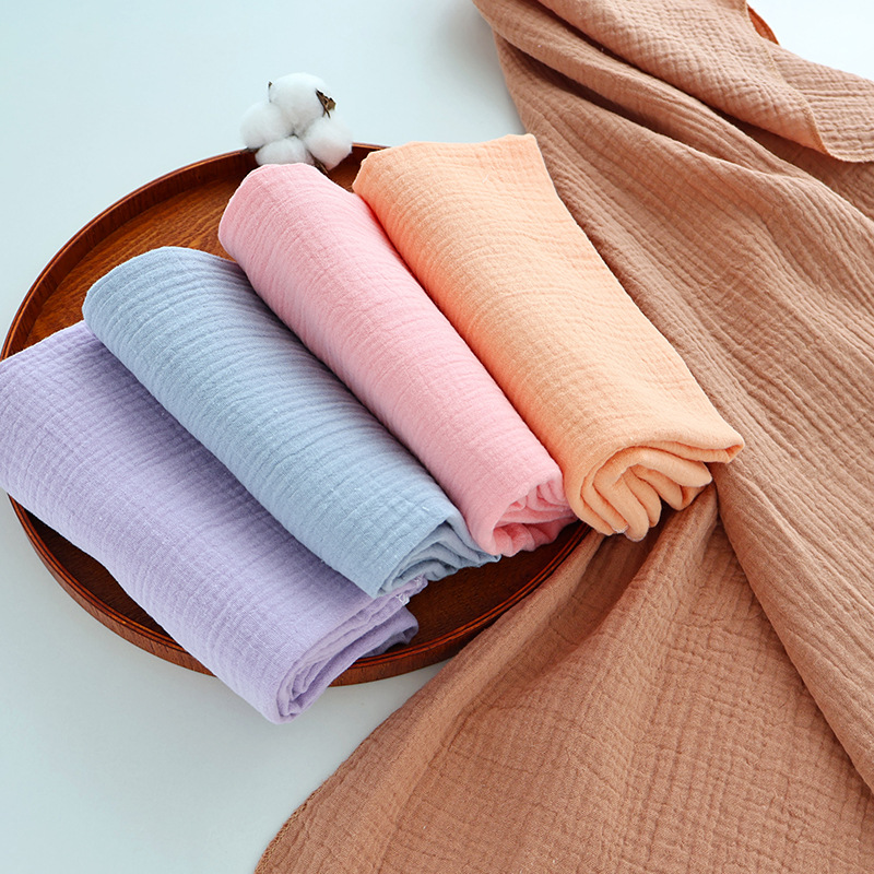 Plain Double-Layer Cotton Gauze Wrap, Pure Color Swaddling Towel, Baby Wrap, Bath Towel, Sunshade Stroller Blanket, Baby Diaper