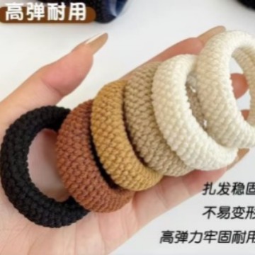 Ligas para Cabello de Alta Elasticidad de Poliéster Sin Costuras Engrosadas para Cola de Caballo image 3
