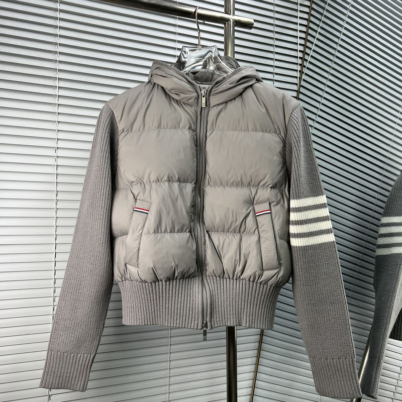 高品质TB秋冬季口袋四杠长袖长袖连帽拉链女款羽绒服|undefined