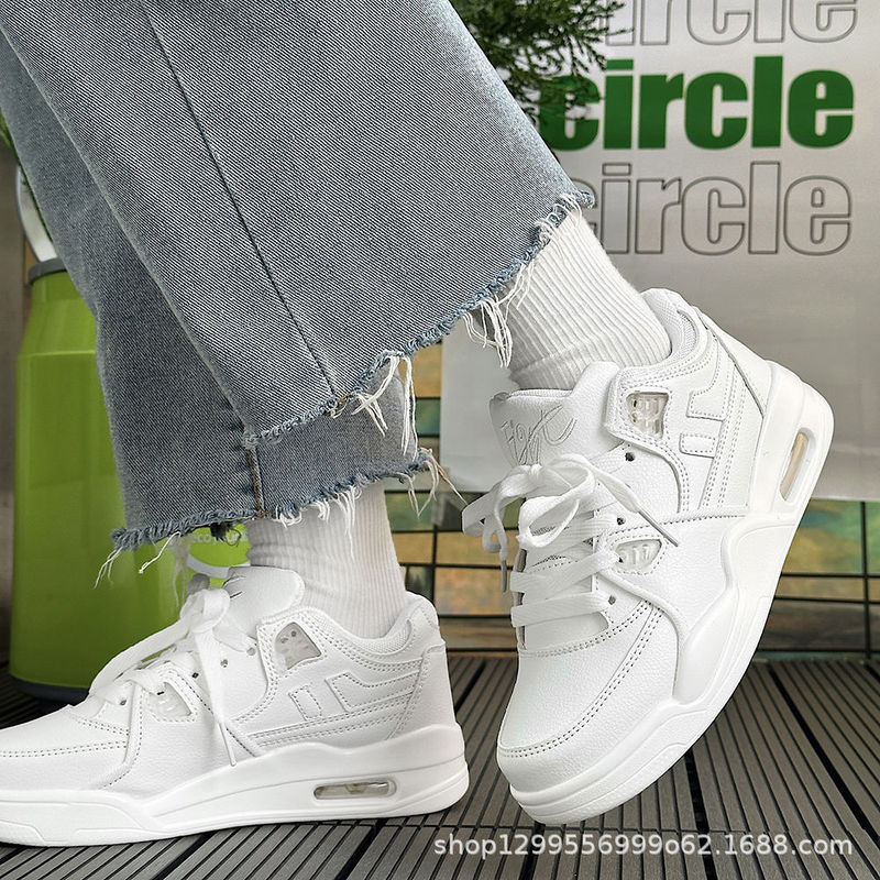 Niche Air-Cushioned Sneakers for Men, 2025 New Spring Model, Student and Couple Style, White Shoes, Height-Increasing Basketball Sports Shoes Niche Air-Cushioned Sneakers for Men, 2025 New Spring Model, Student and Couple Style, White Shoes, Height-Increasing Basketball Sports Shoes
