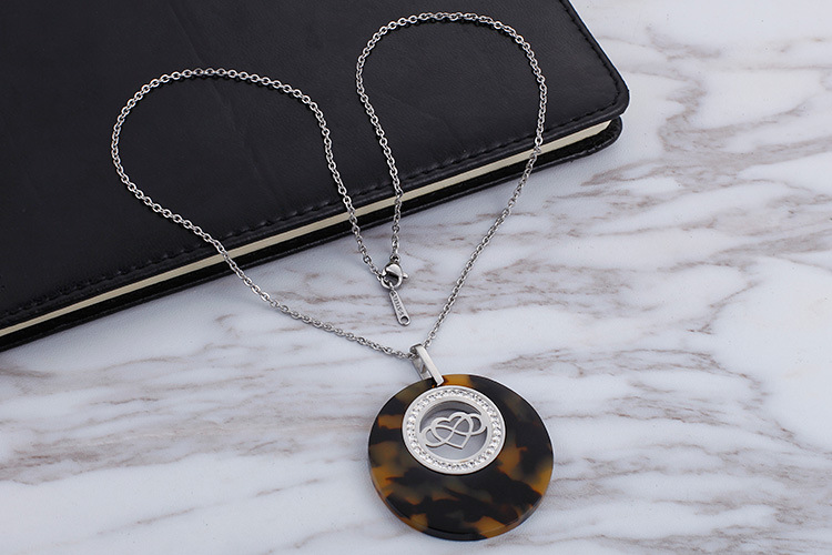 Fashion Water Droplets Heart Shape Titanium Steel Inlay Rhinestones Earrings Necklace 1 Set