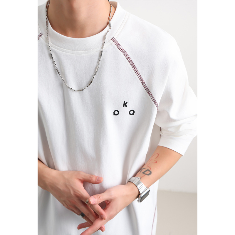 Hasselblad Long-sleeve T-shi For Men And Teenagers, Casual Loose Spos Top, Autumn Letter-printed Round-neck Base_voghion.com