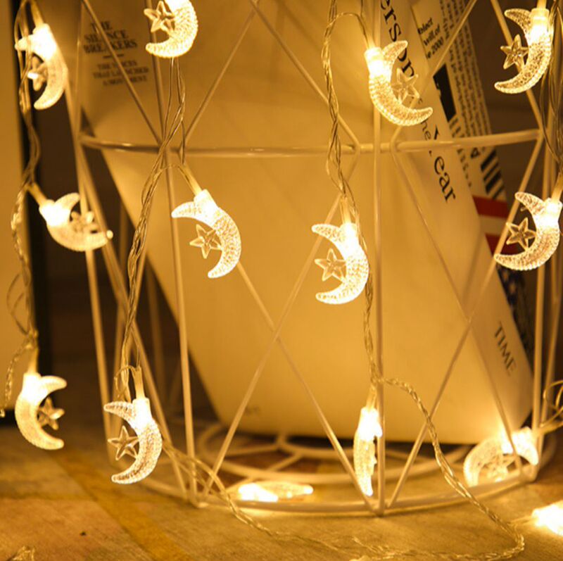 Cross-Border Middle Eastern Starry Moon Battery Box Light Strip Internet-Famous Bedroom Room Atmosphere Light Led Moon and Star String Lights