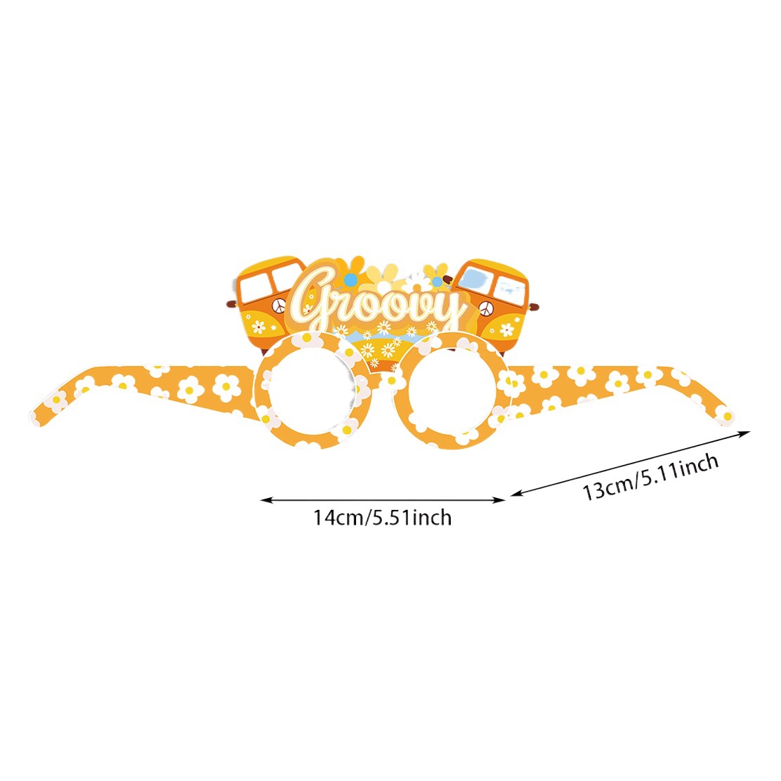 Hippie tema vintage papel gafas dos Groovy partido divertido color decoración 3D gafas al por mayor