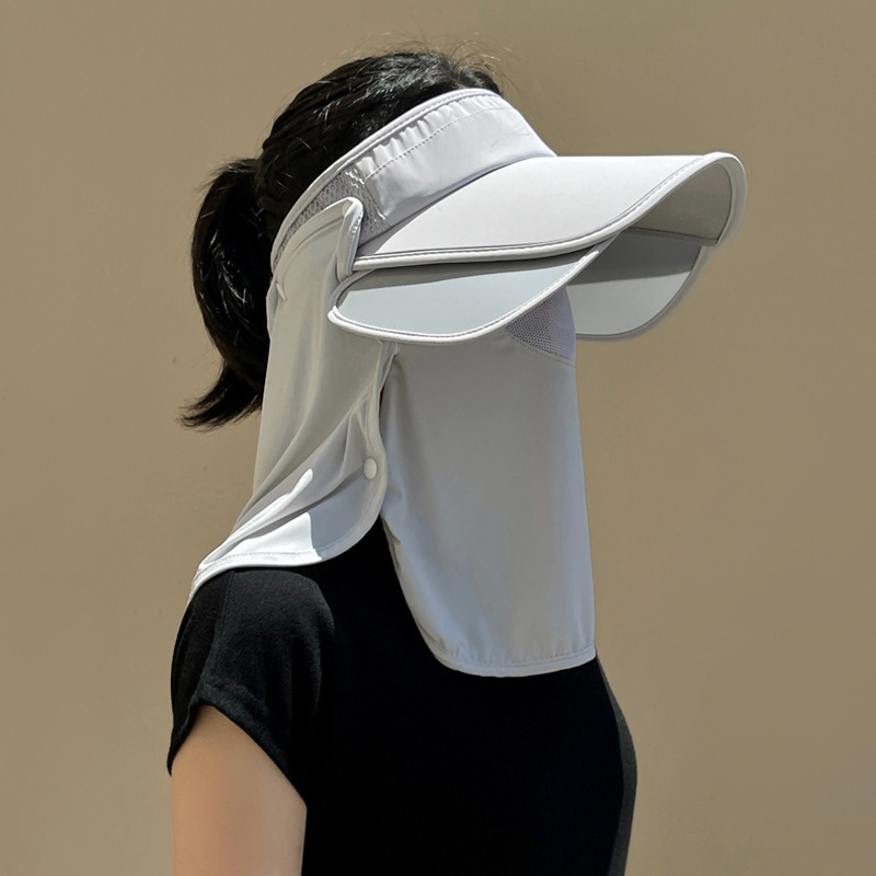 屋外用サンハット、ゴルフ用日焼け止めサンハット、女性用夏用つば広スポーツカバー、フルフェイス中空トッププルボードひさしキャップ|undefined