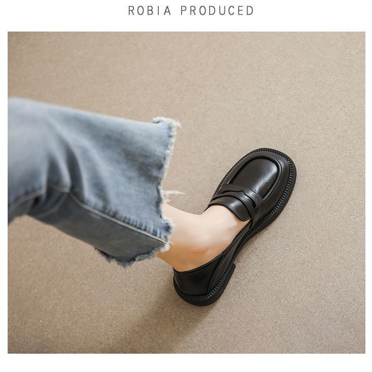 Red celebridad 2024 otoño nuevo estilo británico de moda femenina temperamento casual cómodo Lefour zapatos suaves suaves