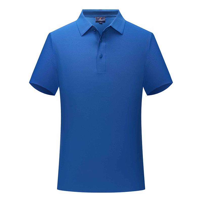 Adhesivo sin costuras de alta gama de secado rápido de seda de hielo fresco sedoso antiarrugas solapa de negocios ligera manga corta polo camiseta personalización