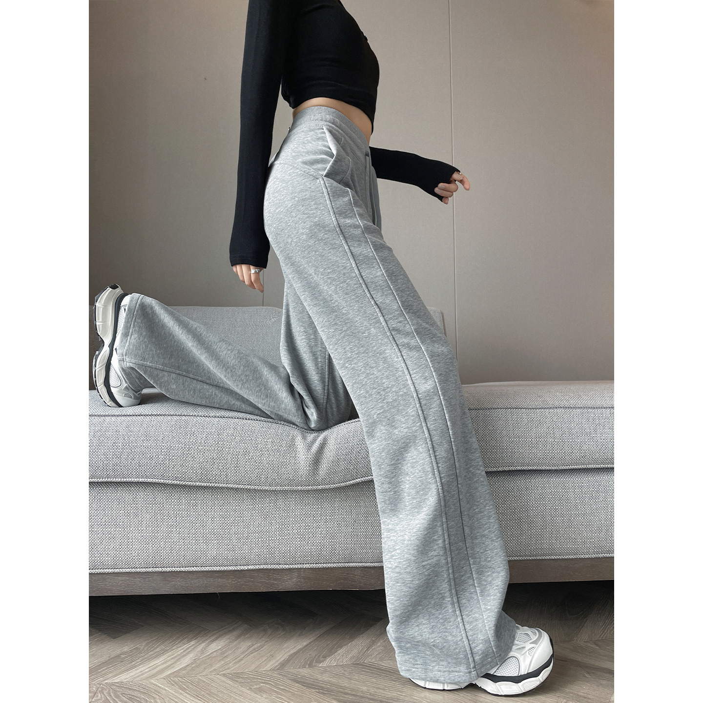 Narrow Banana Wide-Leg Pants for Women Spring & Fall 2025 New Small Straight Autumn and Winter Casual Sports Pants