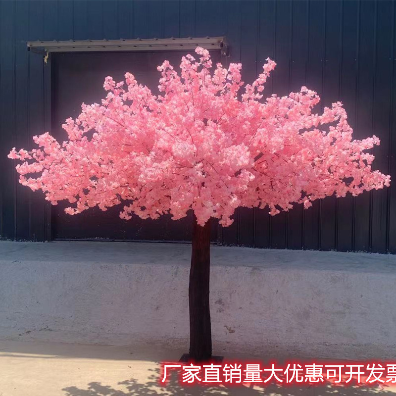 Gran árbol de cerezo de simulación del vestíbulo del hotel de bodas paisajismo árbol artificial jardín interior decoración flor árbol falso árbol popularidad en línea