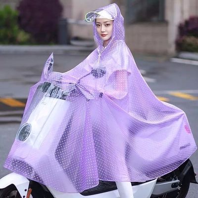 Electric vehicle Raincoat motorcycle Poncho Bicapped Single Double enlarge thickening men and women adult transparent Raincoat